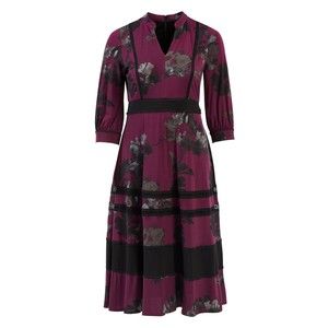 NWT Taylor Size 24W Boysenberry Floral Print Midi Flowy Dress